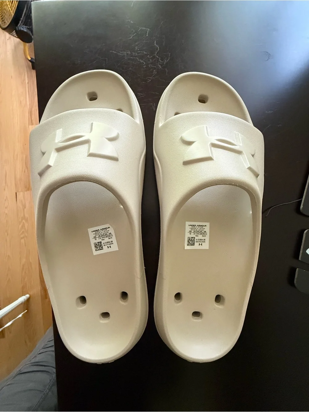 Under Armour Kids Off-White Slide Sandals
